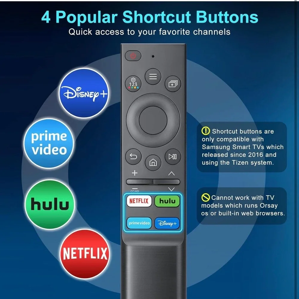 Samsung Smart TV Remote Control Replacement Netflix Hulu Prime Video Disney+